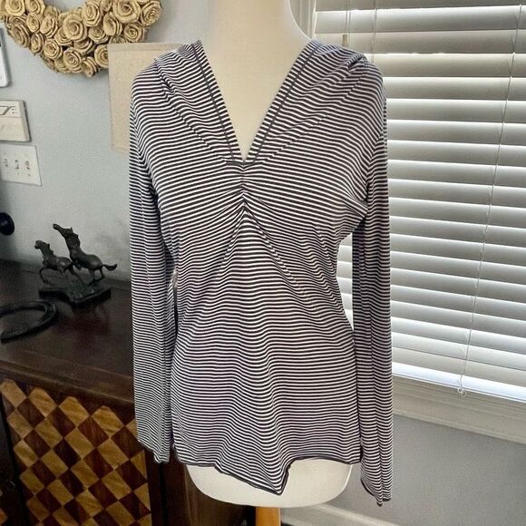 Prana Striped Ruched Hoodie - Picture 1 of 5